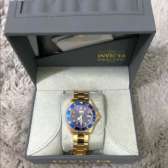 Invicta Pro Diver Automatic Gold-Tone Blue Dial